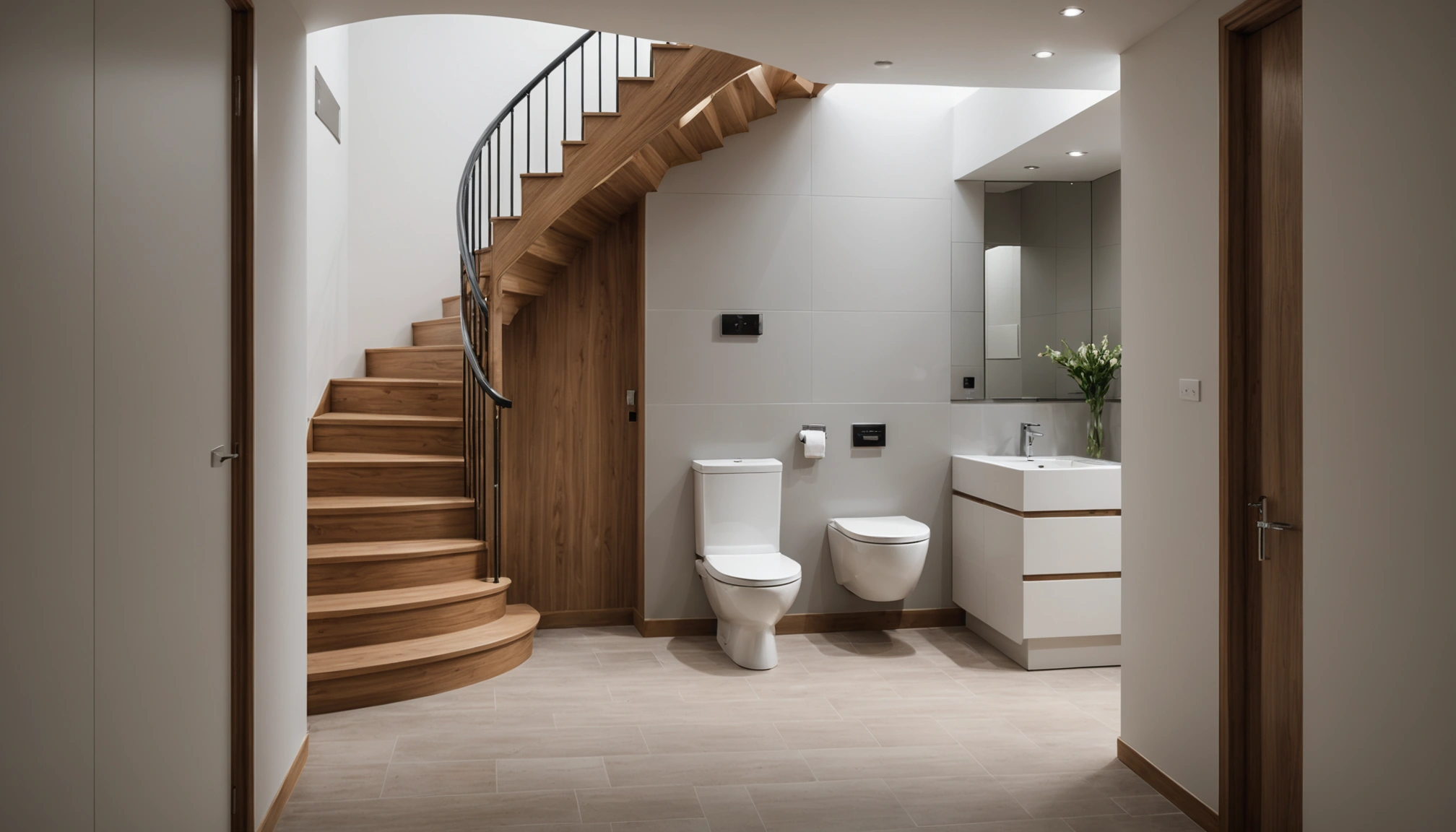 wc sous escalier