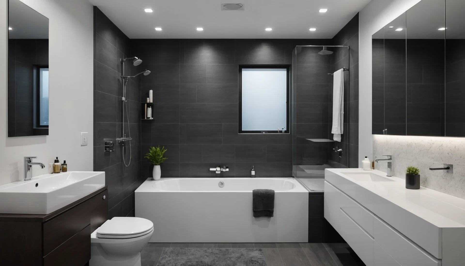 petite salle de bain avec baignoire et douche