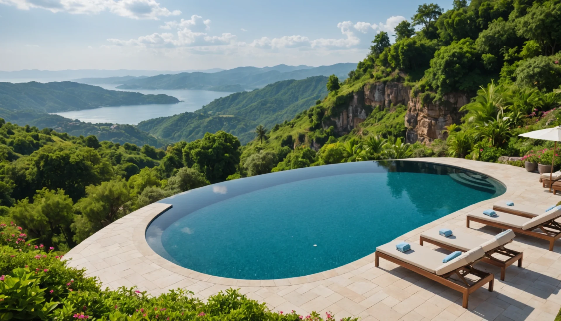 piscine sur terrain en pente photos