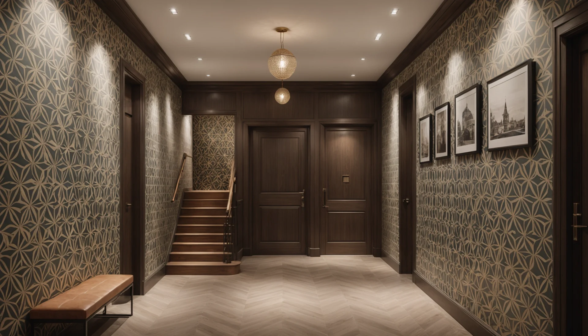 papier peint pour couloir et escalier