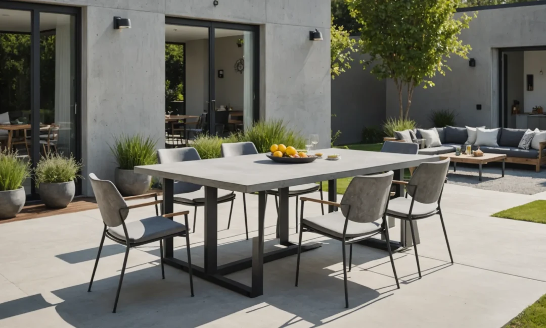 fabriquer table béton extérieur