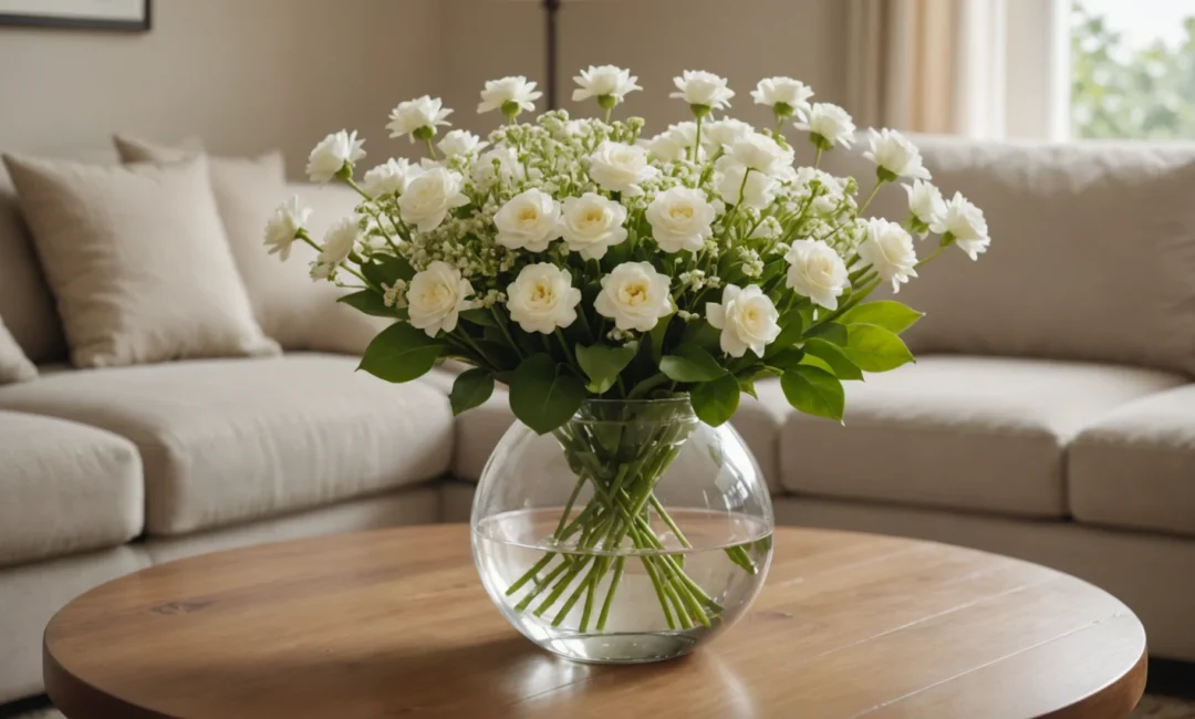 fleur avec fleurs blanches